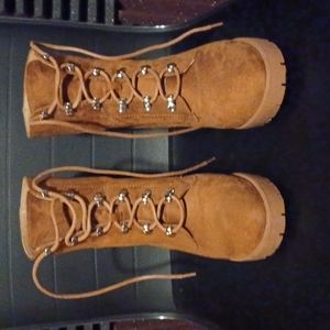 Women's size 7 booties,  small heel, brown.